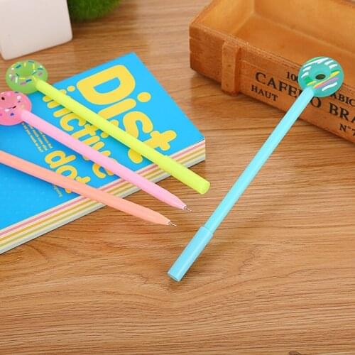 1 Pcs Creative Doughnut Neutral Pen Cute Cartoon Learning Stationery Little Fresh Office Signature Kawaii School Supplies Pen