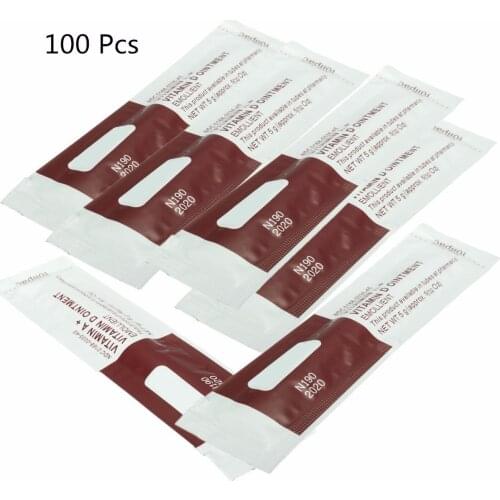 100 Pieces Of Tattoo Repair Cream Vitamin AD Creamy White Cream Eyebrow Tattoo Blue Pack Effective Repair Cream Safe Pain Relief