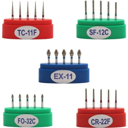 50pcs Dental Diamond Burs Medium FG 1.6M Drills for Dental High Speed Handpiece Polishing Smoothing Dental Burs