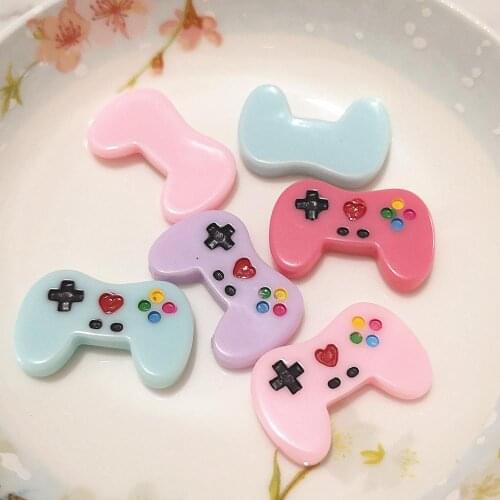 8pcs 29*18mm Miniature Game Controller Flatback Resin Cabochon Kawaii Flat Cabochons DIY Craft Decoration Hair Bows Center