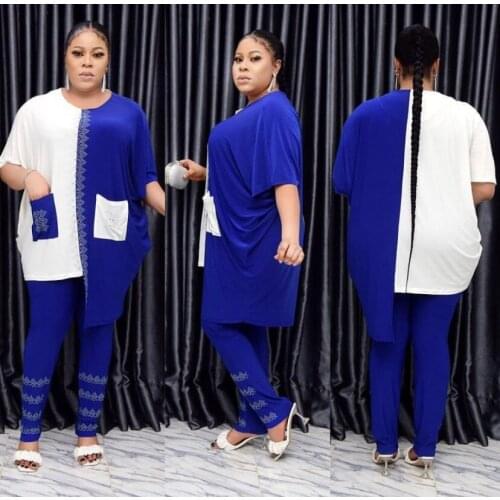 African Clothes for Women 2 Piece Set Africa Clothes African Dashiki Fashion Suit Top Trousers Super Elastic Party Women Outfits