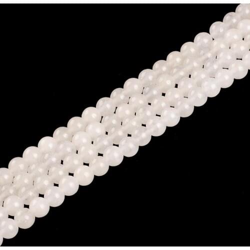 1strand/lot 4 6 8 10 12 mm White Carnelian Agates Round Gem Beads Carnelian Loose Beads For Jewelry Making DIY Necklace Bracelet