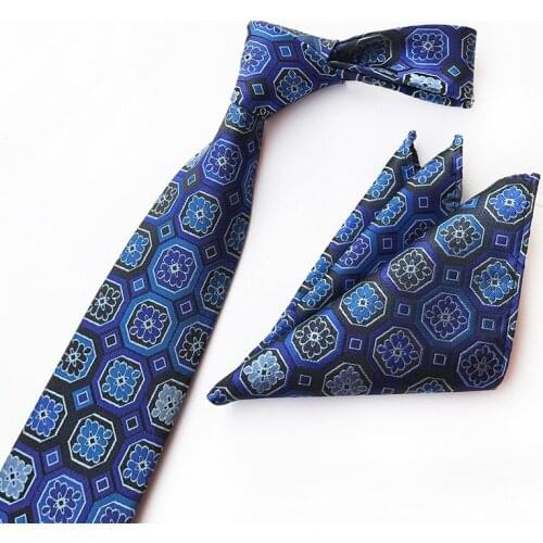 Elegant Stylish Formal Dress for Mens Suit Necktie and Pocket Square Set Gifts for Men