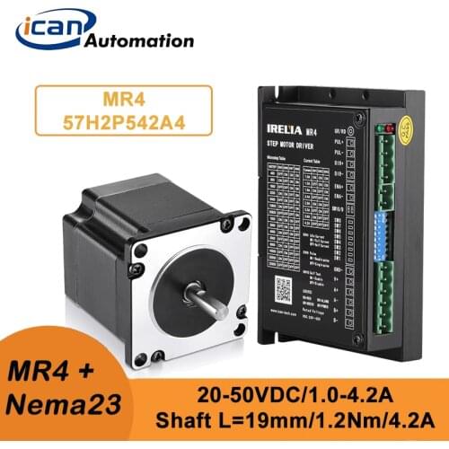 ICAN Steppermotor 1.2Nm 4.2A Length54 With Driver MR4 20-50VDC Nema 23 Cnc Kit