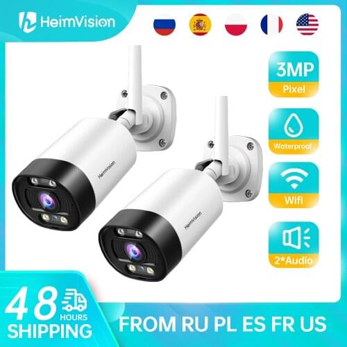 HeimVision HM311 2pcs 3MP Ip Camera wifiSecurity Camera 24/7 Night Vision 2-Way Audio H.265 P2P ONVIF Alert Weatherproof Outdoor