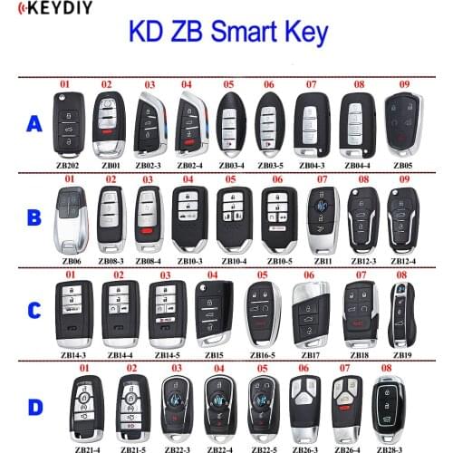 KEYDIY Original KD Smart Key Universal Multi-functional ZB Series Remote Key for KD-X2 Key Programmer