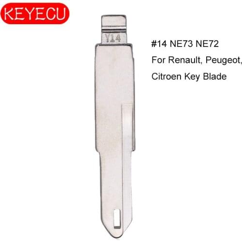 KEYECU 10PCS/lot KEYDIY Universal Remotes Flip Blade 14#, NE73, NE72 for Renault, Peugeot, Citroen