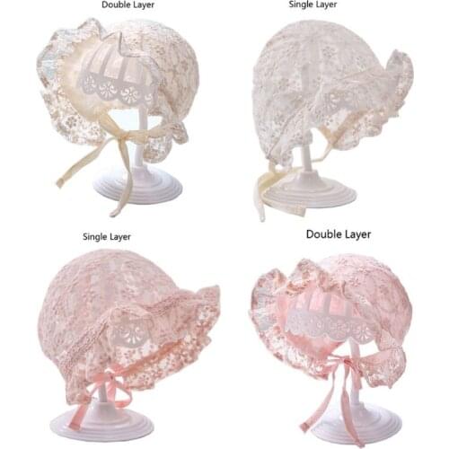 Lace Newborn Baby Hat Photography Props Summer Girls Sun Hat Infant Bonnet 97BC