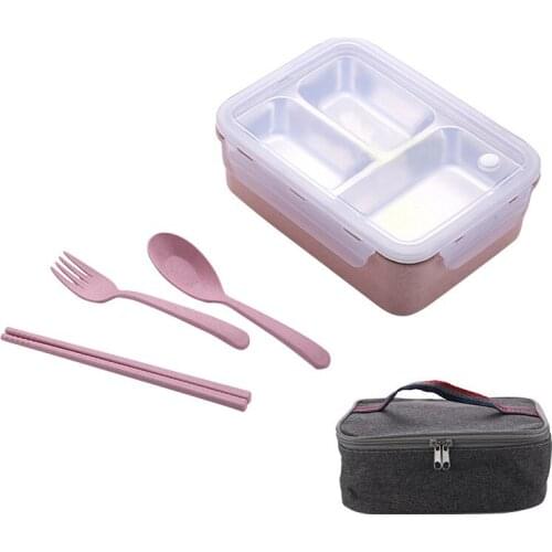 Lunch Box for Kids Stainless Steel Gray Bag Set Bento Box Leakproof Japanese Style Food Container Thermal Lunchbox Food storage