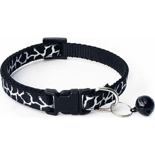 Lightweight Cat Collar Fashion Crack Print Nylon Pet Cat Collar Adjustable Safety Bell Pet Collars for Small Dogs Puppies Kitten