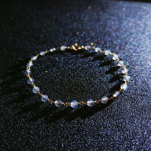 LiiJi Unique 3mm Sparkling Labradorite 925 Sterling Silver Clasp Goldfilled Wire Bracelet Delicate Jewelry for New Year Gift