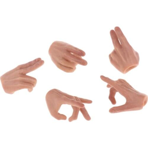 5x 1/6 Wheat Skin Finger Hands Model for DML PH JO 12 Inch Action Figure