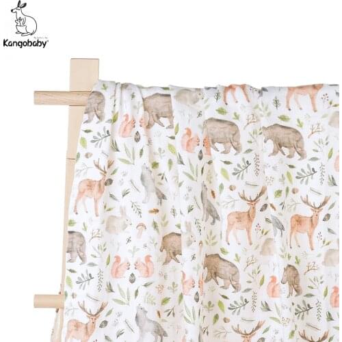 Kangobaby #My Soft Life# Digital Print Popular Design Premier Quality Muslin Swaddle Blanket For Newborn Baby