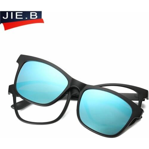 Polarized Magnetic Clip On Men Myopia Glasses Lightest Woman Semi Rimless Eyeglasses Frame Men Sunglasses Magnet Clip NightVison