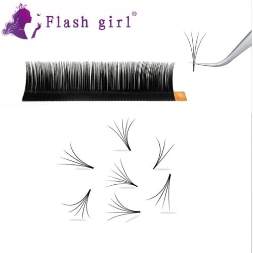 Flash girl Soft Blooming Eyelash Extension0.07CD Eyelashes Auto Fan Private Label Custom Package Box Auto Flowering