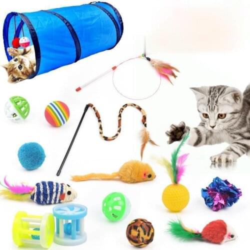 Pet cat Toy combo set feather mouse tickling cat stick jingle Cat Channel