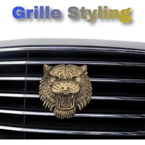 Decal Tiger-Emblem Emblem Auto Badge Cartoon Tiger Auto Sticker Car Grille styling Metal 3D Animal Stickers Car Accessories