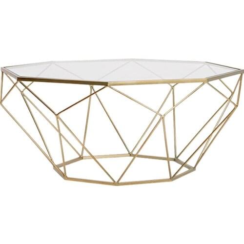 Nano baking varnish Nordic style light luxury coffee table modern simple creative living room Iron tempered glass mesa stable