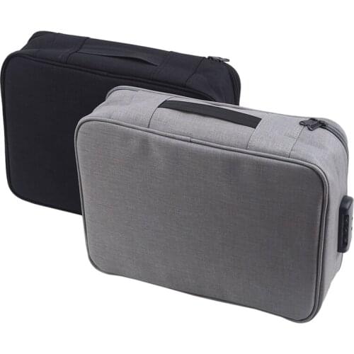 2020 New Document Ticket Storage Bag Waterproof Large Capacity Certificates Files Organizer Holder Bag Home Office Solid Color