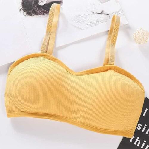 New Student Girl Wrapped Chest Anti-glare Gather Tube Top Without Steel Ring Thin Cotton Breathable Underwear