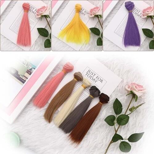 15*100cm Doll Straight Synthetic Fiber Wig Hair Accessories Doll Wigs High-temperature Wire 1pc