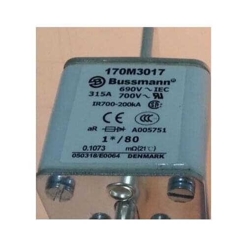 Fuses: 170M3017 170M3067 315A 690V / 170M3018 170M3068 350A 690V aR