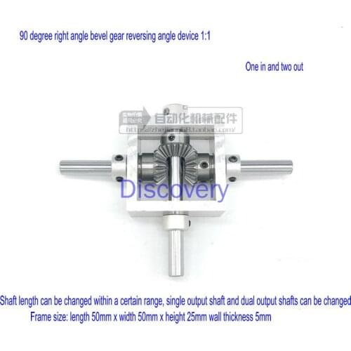 90 Degree Right Angle Drive Small Bevel Gear Angle One in Two Out Positive and Negative Conversion to Gear Box 1 to 1