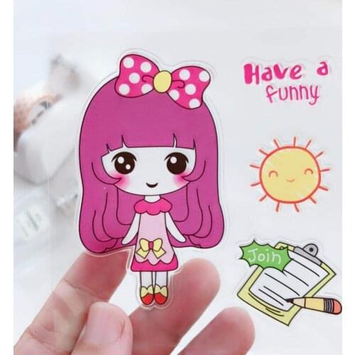 Sun Girl Clear Stamps Scrapbooking Rubber Stamp Handmade DIY Decoration Craft Supplies Stamps for Card Making Silicone Stamp New