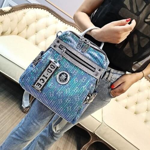 Luxury Sequenins Mochilas Para Mujer Luxury Designer Womens Backpack 2021 New Bolsa Feminina Brand Shoulder Bags