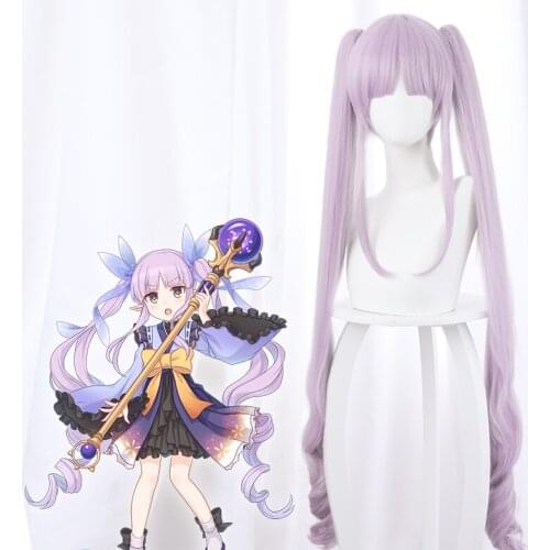 Princess Connect! Re:Dive Cosplay Wig 100cm Long Purple Hair Halloween Carnival Wigs Cosplay Prop