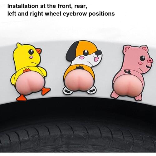 Universal Car Door Edge Guard Cartoon Cute Butt Car Door Protector Sticker Anti-collision Rearview Mirror Door Bumper Protector