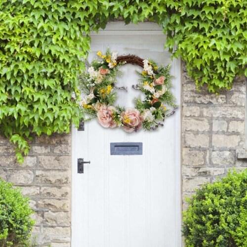 Artificial Flower Wreath Garland for Front Door Wall Window Wedding Party Office Garden Home Decor