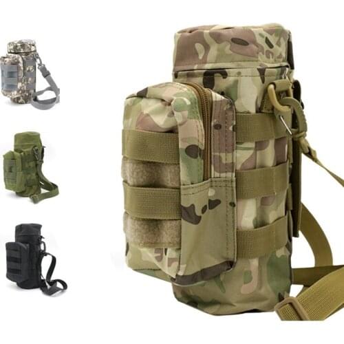 Outdoor Military Tactical Water Bottle Waist Shoulder Bag for Travel Camping Riding Mountaineering Kettle Bag Pockets