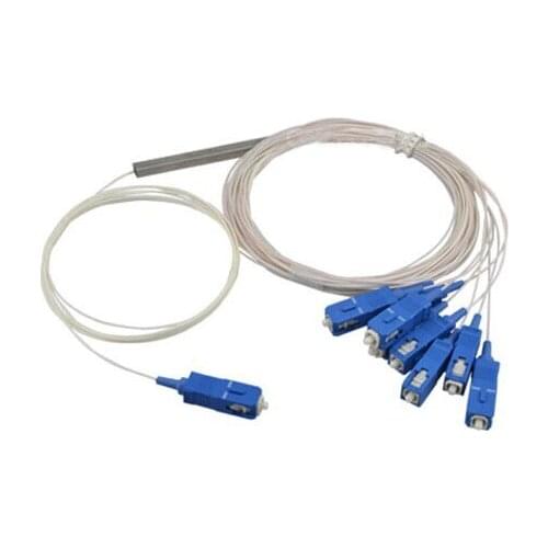 High Quality SC UPC 1X8 FBT Fiber Optic Splitter FTTH 0.9MM SC singlemode mini Steel Pipe optical splitter free shipping