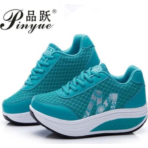 Women Casual Shoes Plus Size Fashion Air Cushion Wedges Swing Shoes Breathable Pierced Summer Sneakers Woman Loafers