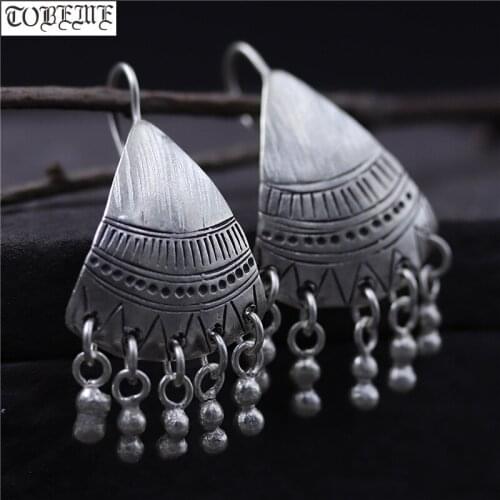 Handmade 100% 925 Silver Earrings Thailand Silver Women Drop Earrings Pure Silver Bohemia Earrings
