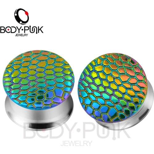 BODY PUNK New Ear Expander Plugs and Tunnels Piercing Flesh Snake Skin Earrings Gauges Unscrew Stretcher Body Jewelry Women
