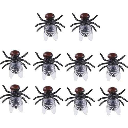1.5CM Simulation Fly Insects Halloween Toys Funny Toy Lifelike Simulation Fly Gags Practical Jokes Prop for Kids Gift