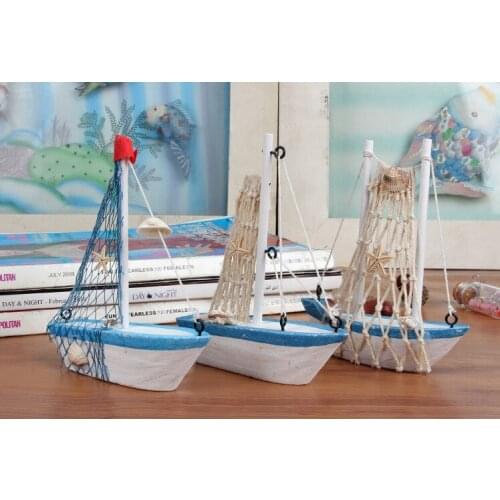 1PC Zakka Mediterranean wooden handicrafts ornaments sailing wood ship model creative camera props decorations JL 0975