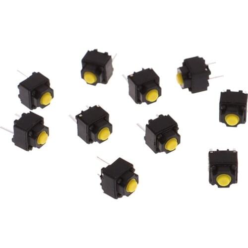 10pcs Mute button 6*6*7.3mm Silent switch wireless mouse wired mouse button micro switch yellow Push button switch