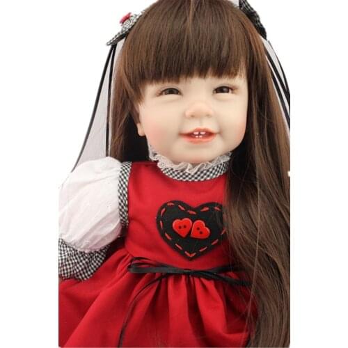 2016 22inch 55cm Silicone baby reborn dolls, Christmas dress up adora doll boneca Juguetes menina Free Shipping