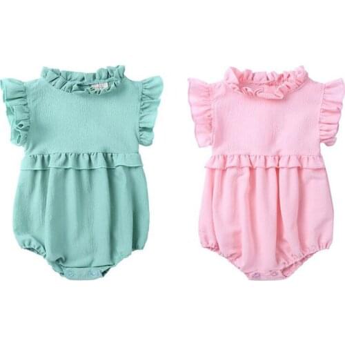 2021 Summer Newborn Baby Girls Romper Multicolor Lace Sleeveless Jumpsuit Outfits Clothes