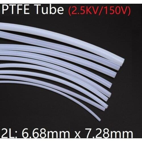 2L 6.68mm x 7.28mm PTFE Tube F46 Insulated Capillary Heat Protector Transmit Hose Rigid Temperature Corrosion Resistance 150V