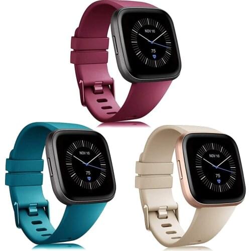 3pcs Strap For Fitbit Versa 2 Band Soft Silicone Wrist Waterproof Replacement Watch Strap For Fitbit Versa/Versa 2