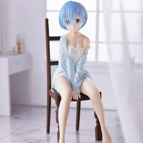 Anime Re:Life In A Different World From Zero Rem Pajamas chair PVC Action Figure Collection Model Toys Doll Gifts