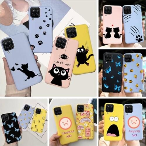 Cute Cat Bee Butterlfy Cartoon Case For Samsung Galaxy A12 Candy Silicon Soft Phone Back Cover For Coque Samsung A12 SM-A125F
