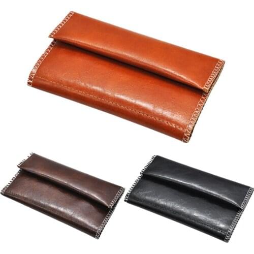 Black Brown Coffee Color PU Leather Tobacco Pouch Case Cigarette Tobacco Rolling Paper Storage Bag Portable Pipe Holder Man Gift