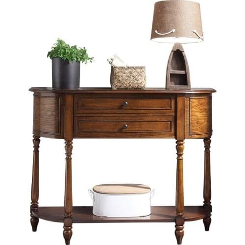 American rural solid wood porch cabinet entry living room porch table semicircle porch platform partition cabinet