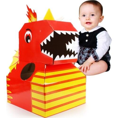 Dinosaur DIY Carton Toys Kids Boys Children Parent-Child Game Interaction Play Performance Costume Animal Cartoon Assembled Toy