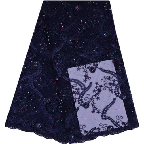 French Tulle Lace With Stones And Beads African Lace Fabric 2018 High Quality Lace Embroidery Nigerian Lace Fabrics F1135
